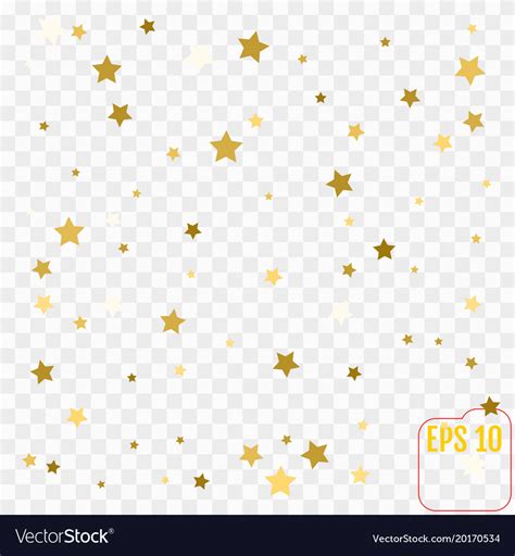 Gold glitter confetti stars background scatter Vector Image