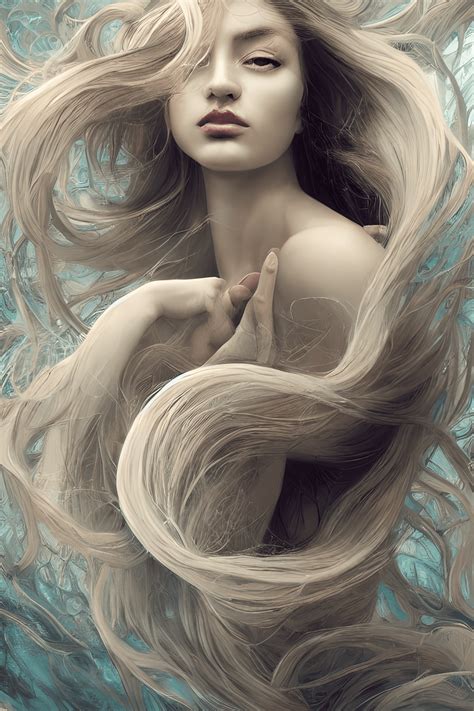 Gorgeous Woman With Flowing Hair · Creative Fabrica