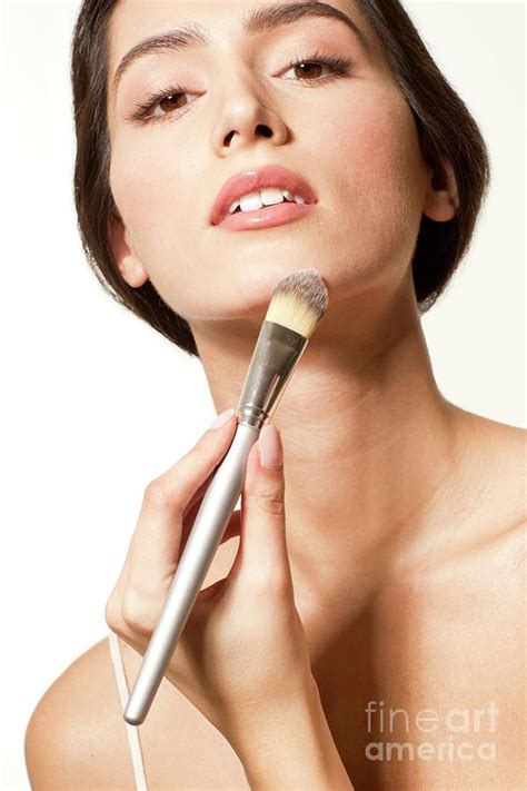 Woman Applying Foundation With Brush Photograph By Ian Hootonscience Photo Library Pixels