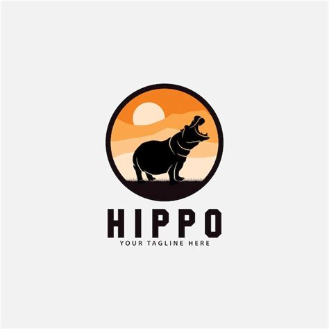 Premium Vector | Hippo logo design template