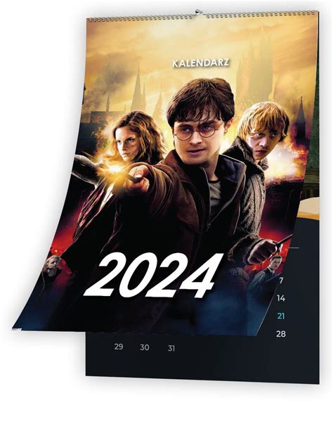 KALENDARZ ŚCIENNY 2024 PDM HARRY POTTER 13 STRON A3 ERLI pl