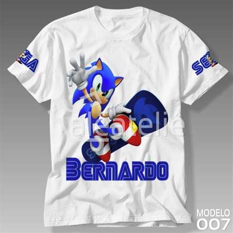 Camiseta Personalizada Sonic Sega Infantil Adulto Elo