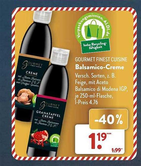 Gourmet Finest Cuisine Balsamico Creme Angebot Bei Aldi Sud