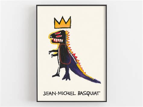 Dinosaur Crown Print Jean Michel Basquiat Exhibition Poster Etsy