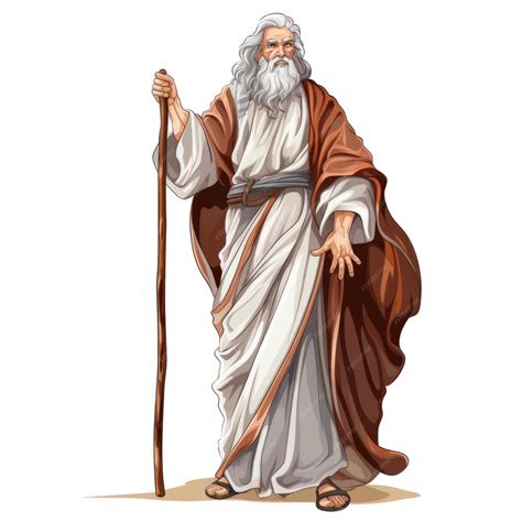 Powerful Symbolism Moses And His Sacred Staff Engraved In Vector Art On