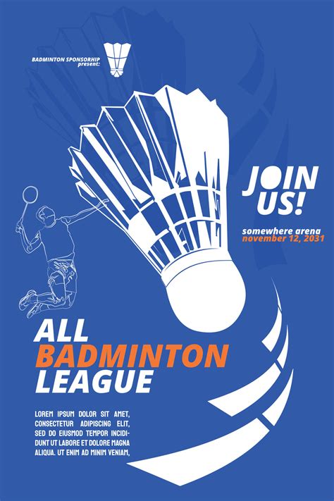 Badminton Poster Championship Sport Event 36770112 Vector Art At Vecteezy