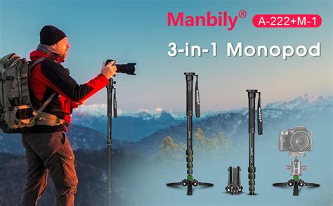 Manbily Camera Monopod With Feet 5 Sections 67 In 170cm Extendable Portable Travel Aluminum