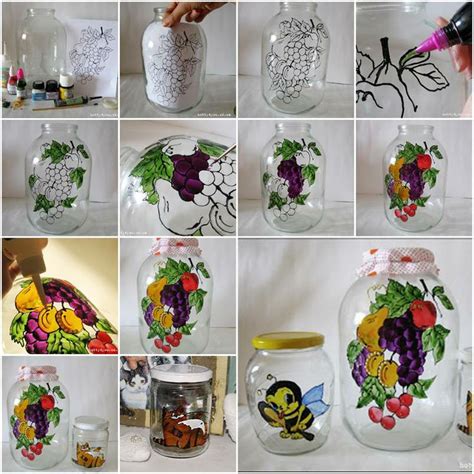 How To Do Beautiful Glass Jar Painting Step By Step Diy Tutorial Instructions Glass Jar