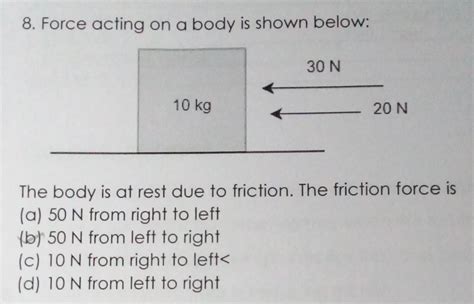 Force Acting On A Body Is Shown Below