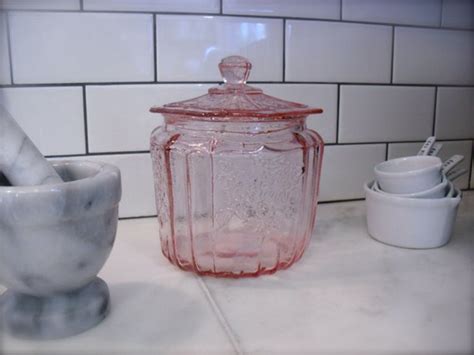 Pink Depression Glass Biscuit Jar Cookie Jar Anchor Hocking