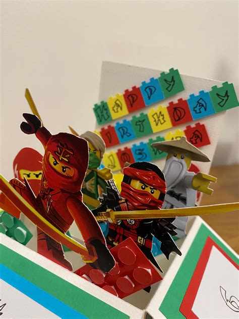 Lego Ninjago Birthday Card Etsy