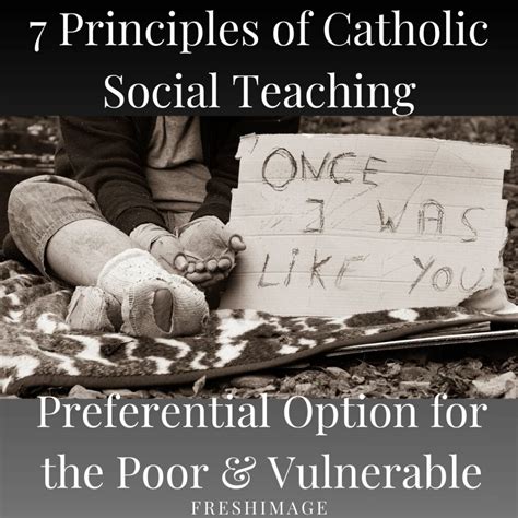 7 Principle Of Catholic Social Teaching 4 Preferential Option For The