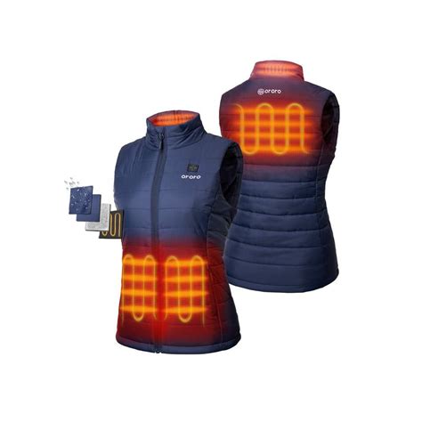 ORORO Women S Small Blue 7 38 Volt Lithium Ion Lightweight Heated Vest