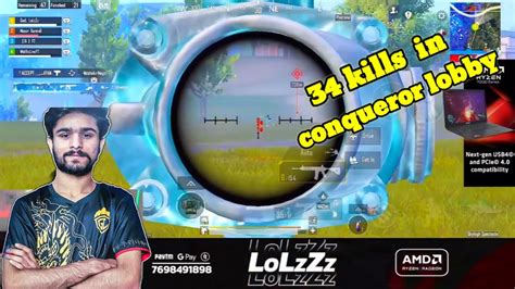 Lolzzz Gaming Conqueror Lobby Destroy And Intense Fight Kills