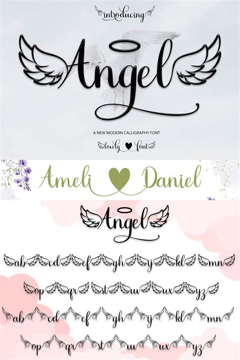 Script Font Angel Design Signature Book Modern Calligraphy Fonts Fonts