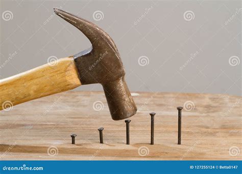 Hammer And Nails On The Table Stock Photo Image Of Roofing Nail