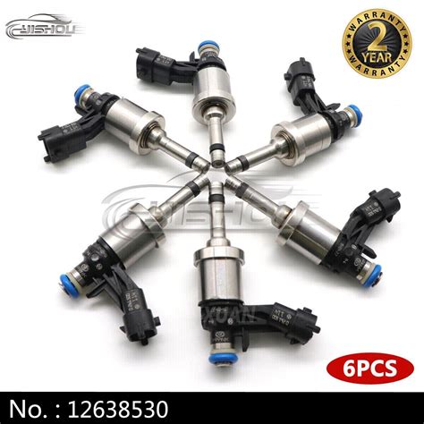 6x 12638530 Fuel Injectors For GM Chevrolet Camaro Traverse GMC Acadia