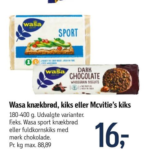 Wasa knækbrød kiks eller Mcvitie s kiks tilbud hos Føtex