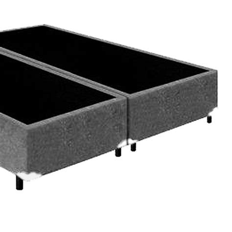 Base Box King Bipartido Suede Cinza Imperium Do Sono