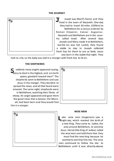 The Real Christmas Story: English ESL worksheets pdf & doc