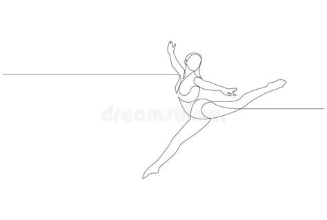 Continuous Drawing In One Line Style Of Happy Woman Stretching Elegant