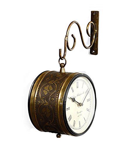 Buy Village Clockworks Brass Railway Retro Double Sided Wall Clock