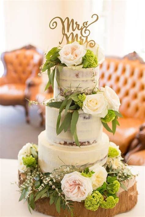 Semi Naked Three Tier Wedding Cake At Peppers Resort Craigieburn