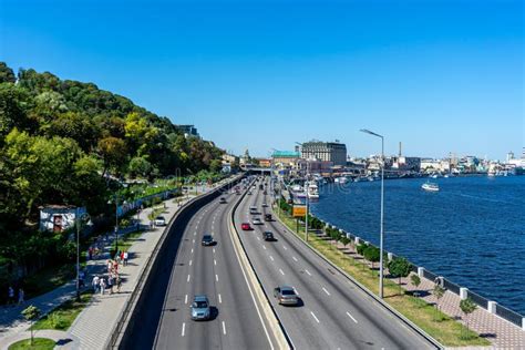 Panoramic View of Podol District and Dnypro River from Pedestrian ...