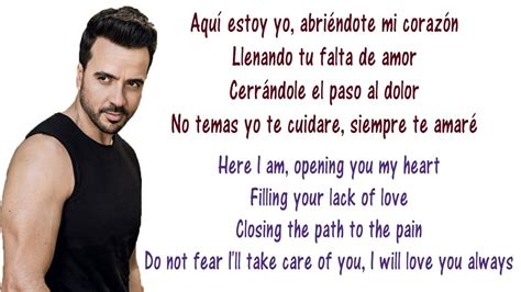 Luis Fonsi Aqui Estoy Yo Lyrics English And Spanish Ft Aleks Syntek