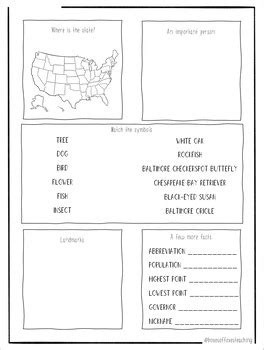 Maryland Worksheet Snapshot Worksheet All About Maryland Tpt