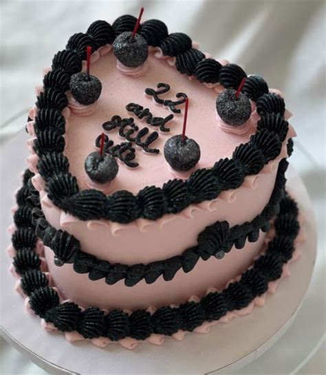 Birthday Cake Inspirations For Every Age Black And Pink Heart Cake