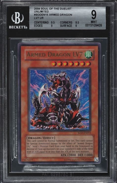 Bgs Mint Yu Gi Oh Armed Dragon Lv Unlimited Ultra Rare Sod