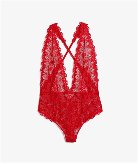 Body en dentelle décolleté plongeant SKY ROUGE ETAM