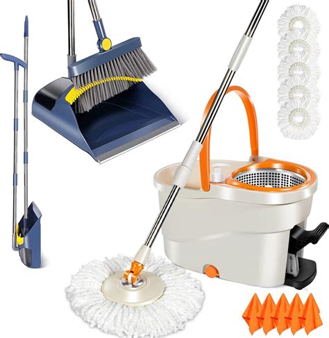 Amazon Masthome Mop And Bucket With Wringer Set Easy Wringing