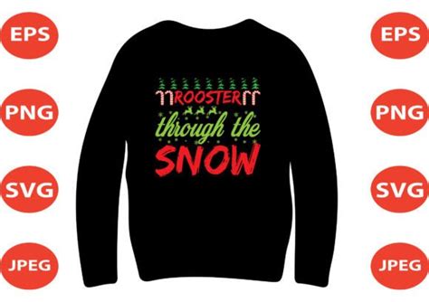 Funny Christmas Sweaters Rooster Through Graphic by Sohag 881 ...