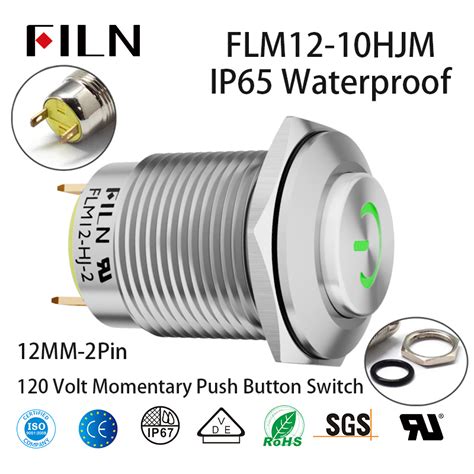 Great Volt Momentary Push Button Switch Filn Mm Pin Metal Ip