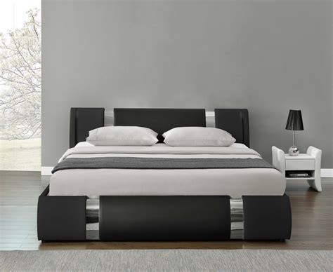 Amolife Queen Size Black Bed Frame With Iron Piece Adjustable Headboard