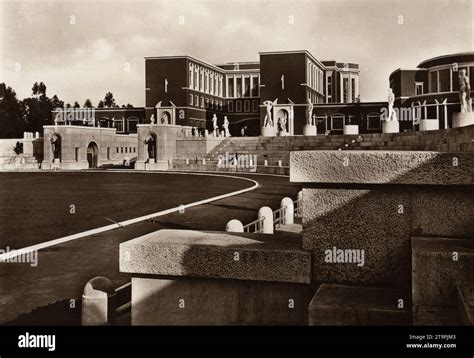 Rome Italie Le Stade Foro Dei Marmi Mussolini Aujourd Hui