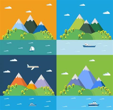 Set landscape 546337 Vector Art at Vecteezy