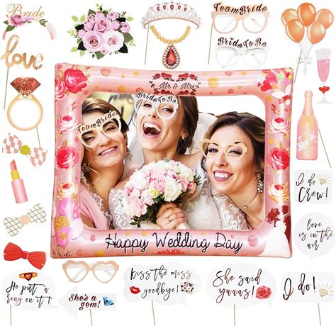 Lmshowowo Wedding Party Photo Booth Props Frame Pcs Funny Wedding