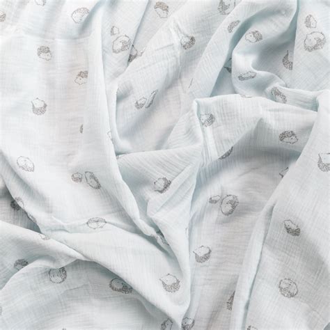 Monochrome White Organic Cotton Custom Print Muslin Baby Blanket