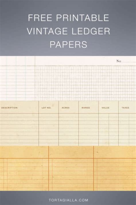 Free Printable Vintage Ledger Paper - tortagialla