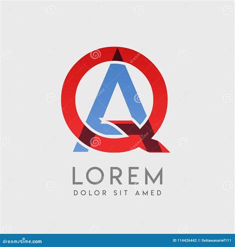 QA Logo Letters With Blue And Red Gradation Stock Vector Illustration