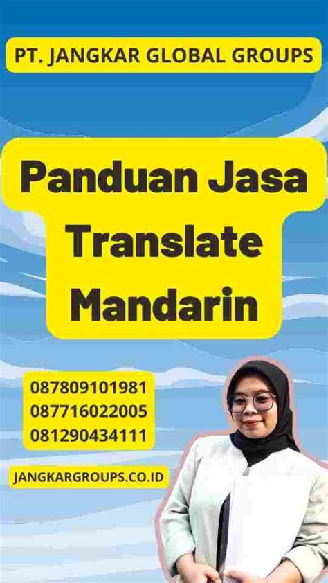 Panduan Jasa Translate Mandarin Jangkar Global Groups