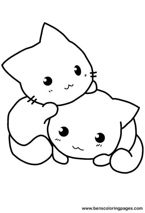Раскраски котят, Раскраска Милый котенок Коты и котята.