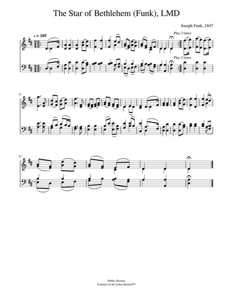 When Marshaled On The Nightly Plain Joseph Funk Sheet Music For Piano Piano Duo