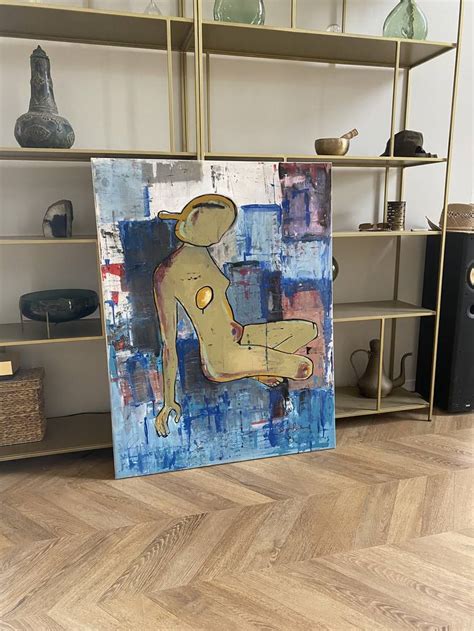 Sitting Nude Painting By Samfa Barbe Saatchi Art
