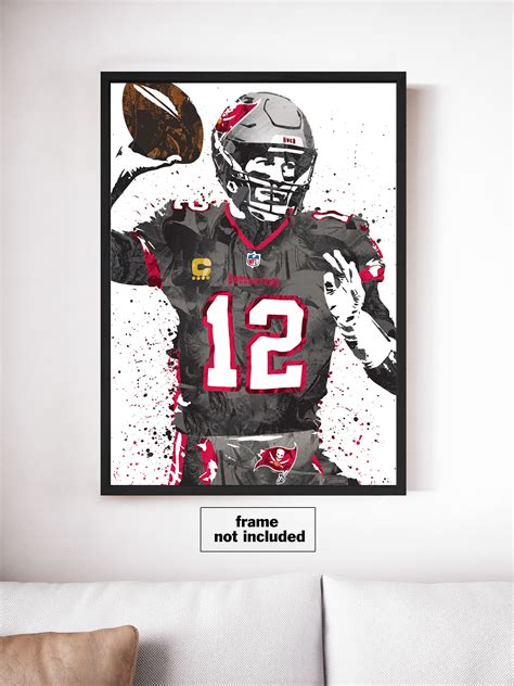 Tom Brady Tampa Bay Bucs Football Art Poster Free Us Shipping Etsy