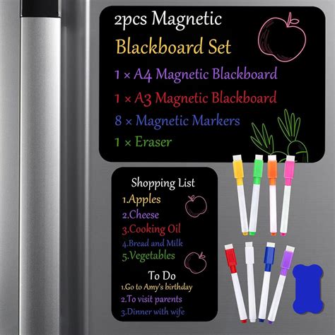 Amazon Eilyliafe Pack Magnetic Black Dry Erase Board For Fridge