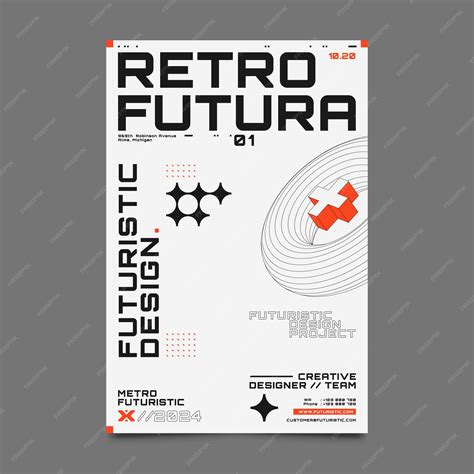 Premium Vector Minimalist Retro Futuristic Poster Template